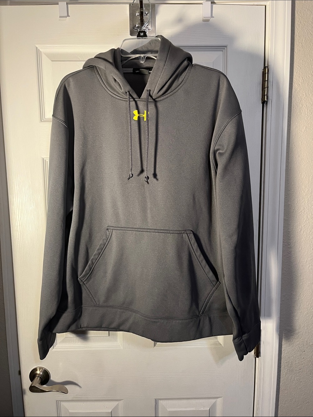 Under Armour Men's Gray Hoodie with Yellow Logo